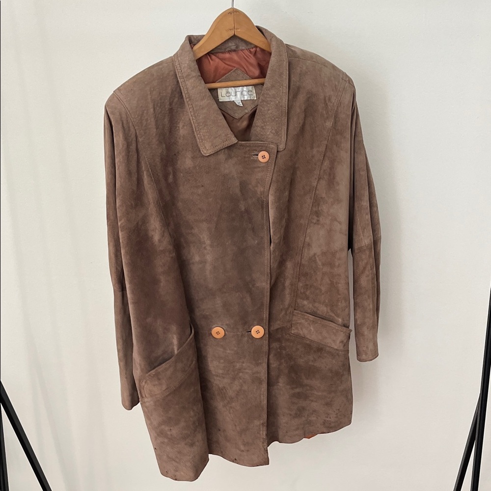 Vintage Brown Suede Men's Coat Laurice Brand - Picture 3 of 10